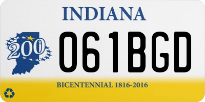 IN license plate 061BGD