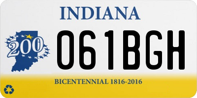 IN license plate 061BGH