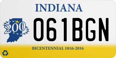 IN license plate 061BGN