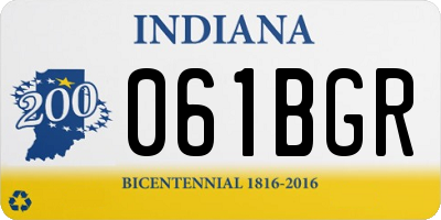 IN license plate 061BGR