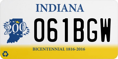 IN license plate 061BGW