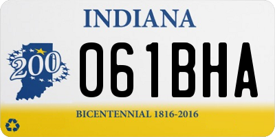 IN license plate 061BHA