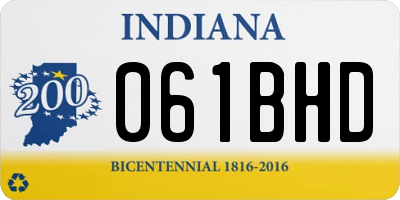 IN license plate 061BHD