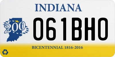 IN license plate 061BHO