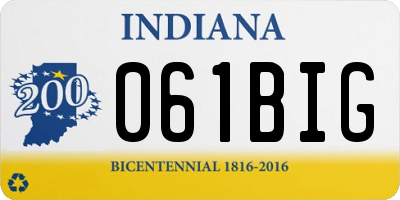 IN license plate 061BIG