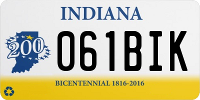 IN license plate 061BIK