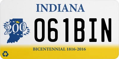 IN license plate 061BIN