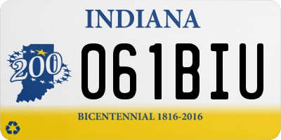 IN license plate 061BIU