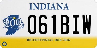 IN license plate 061BIW