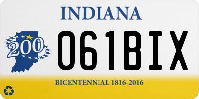 IN license plate 061BIX