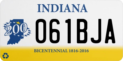 IN license plate 061BJA