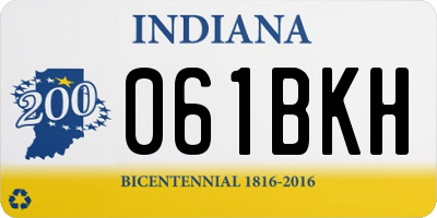 IN license plate 061BKH