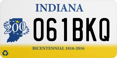 IN license plate 061BKQ