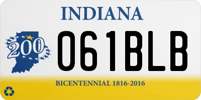 IN license plate 061BLB