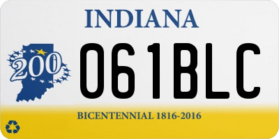 IN license plate 061BLC