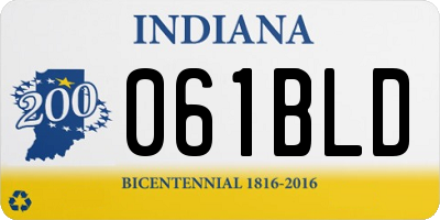 IN license plate 061BLD