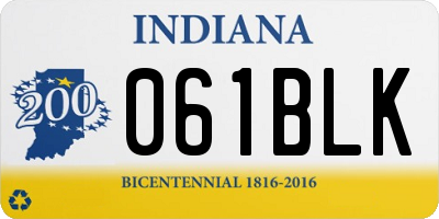 IN license plate 061BLK