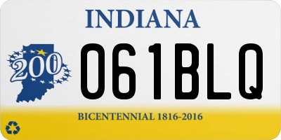 IN license plate 061BLQ