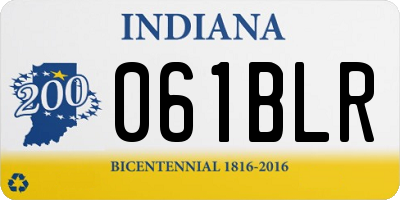 IN license plate 061BLR