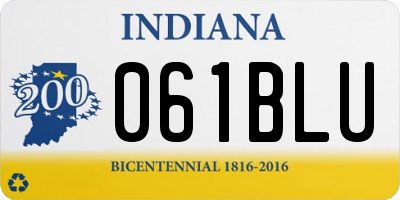 IN license plate 061BLU