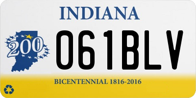 IN license plate 061BLV