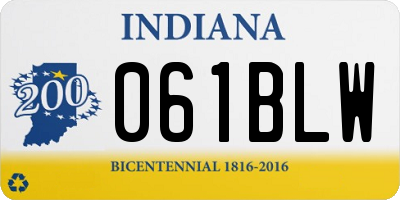 IN license plate 061BLW