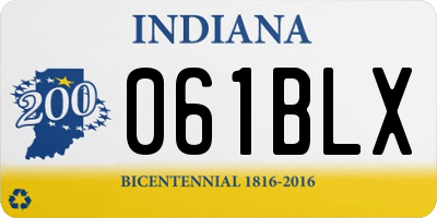 IN license plate 061BLX