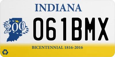 IN license plate 061BMX