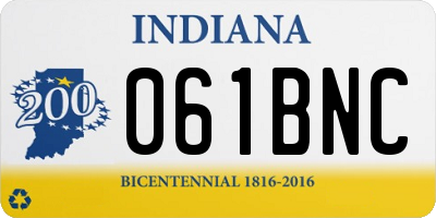 IN license plate 061BNC
