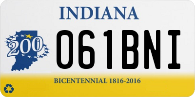 IN license plate 061BNI