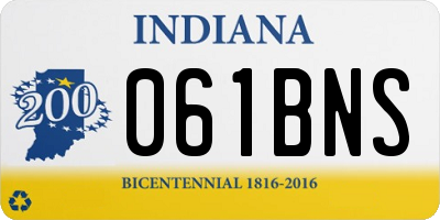 IN license plate 061BNS