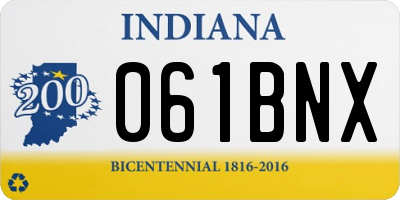 IN license plate 061BNX