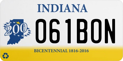 IN license plate 061BON