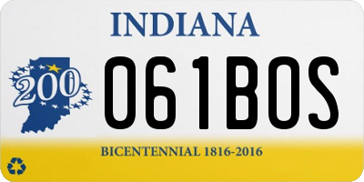 IN license plate 061BOS