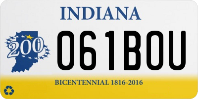 IN license plate 061BOU