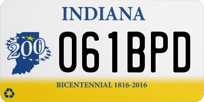 IN license plate 061BPD