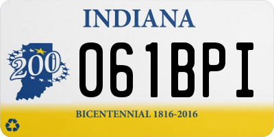 IN license plate 061BPI