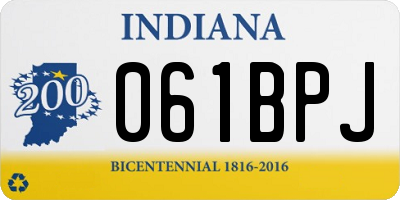 IN license plate 061BPJ