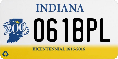 IN license plate 061BPL