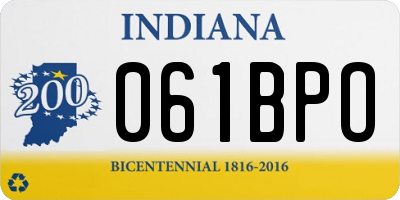 IN license plate 061BPO