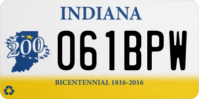IN license plate 061BPW