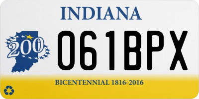 IN license plate 061BPX