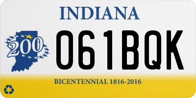 IN license plate 061BQK