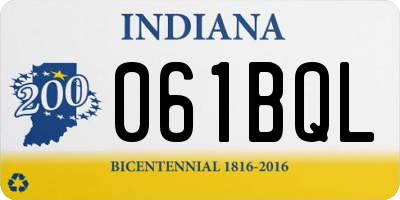 IN license plate 061BQL
