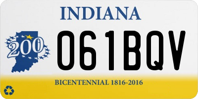 IN license plate 061BQV