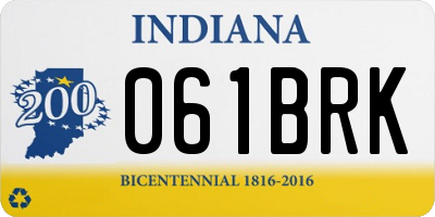 IN license plate 061BRK