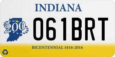 IN license plate 061BRT