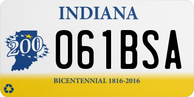 IN license plate 061BSA