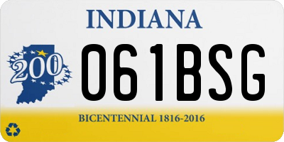 IN license plate 061BSG