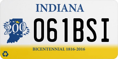 IN license plate 061BSI